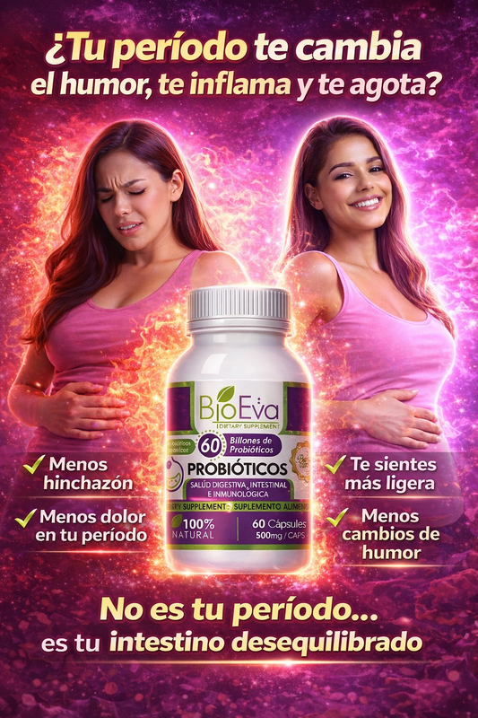 Adiós Hinchazón y Dolor Femenino™ | Probiótico 60 Billones